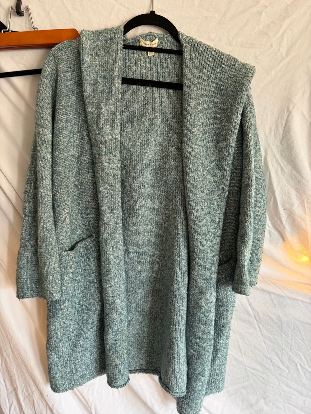 silence + noise Open-Front Cardigan Sweater - Seafoam